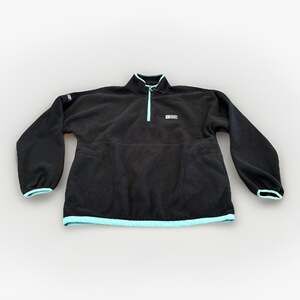 Portland Gear Mens Black 1/4 ZIP Fleece Pullover Long Sleeve Sweater Size M